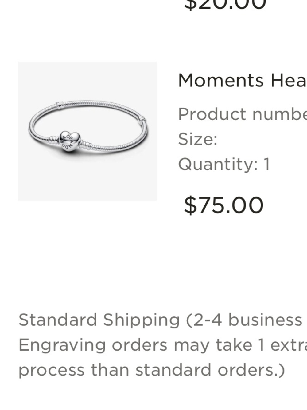 Pandora Moments Heart & Snake Chain Bracelet Charm Bracelet - Picture 10 of 10